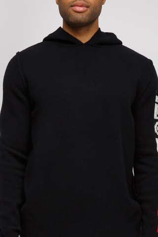 Jersey de lana con capucha - Negro
