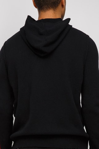 Jersey de lana con capucha - Negro