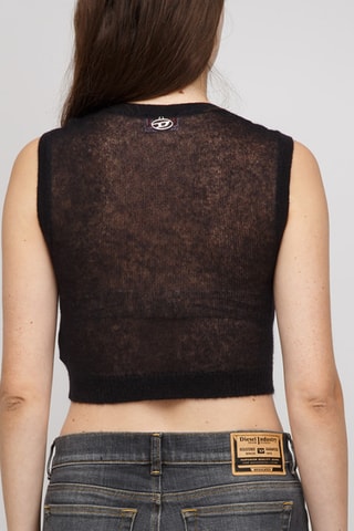 Crop top de mohair y alpaca - Negro