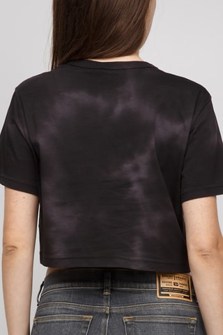 Camiseta cropped tie-dye - Negro