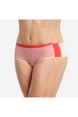 3 shorties Os Pockets - Riscas vermelhas