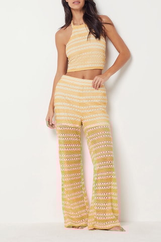 Calças de praia de cintura subida - Mostarda