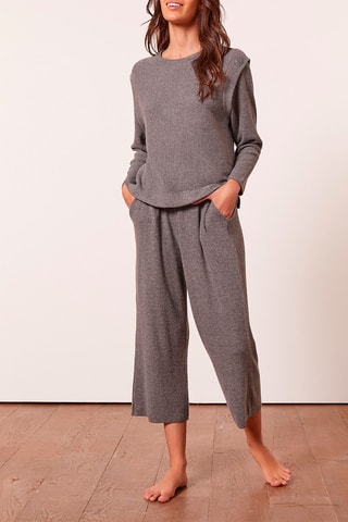 Pantaloni wide legs 7/8 Amythis - Antracite - Etam