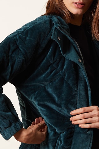 Casaco em veludo - Azul-pato