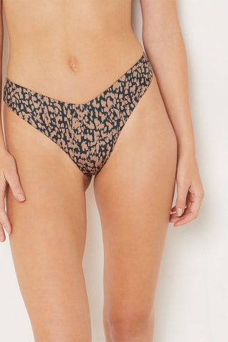 Parte de baixo de biquíni - Antracite e castanho-claro