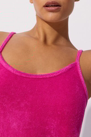 Camisa de dormir em veludo Spongiz - Fúcsia