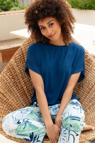 Blusa de pijama Harriet - Azul-petróleo