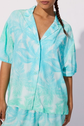 Camisa de pijama Charliniz - Branco e azul-claro - Undiz