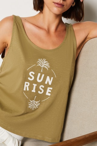 Camisola de alças de pijama - Caqui