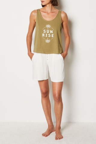 Camisola de alças de pijama - Caqui