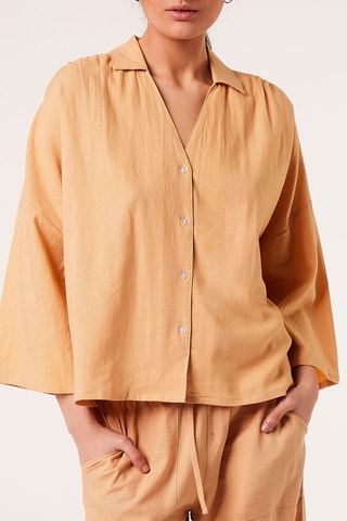 Camisa em linho - Mostarda