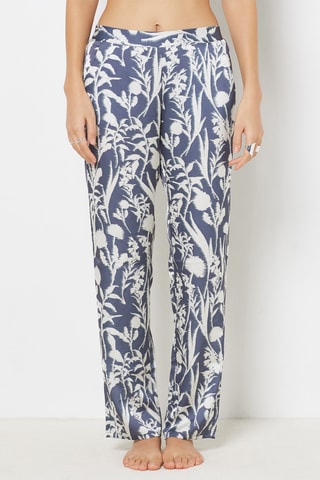 Calças de pijama - Azul-escuro e branco