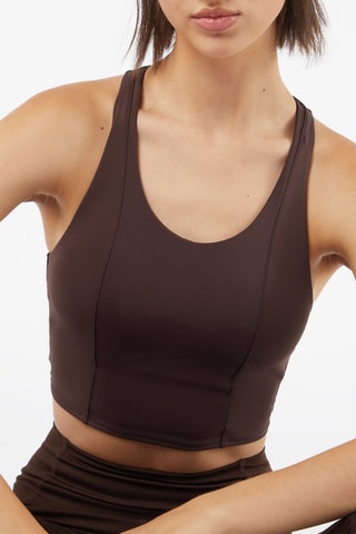 Crop top Stronger Castanho
