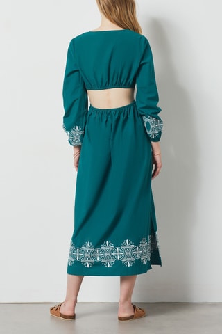 Vestido comprido - Azul-pato