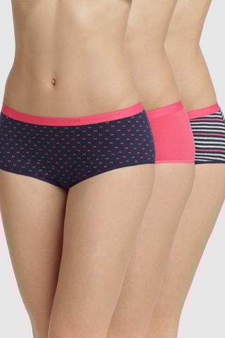 3 boxers Les Pockets Rosa e azul-marinho - 
