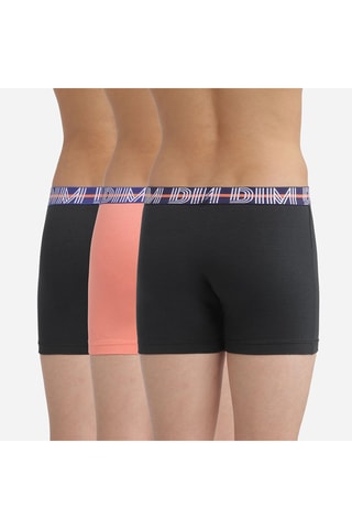 3 boxers Eco Preto e laranja 