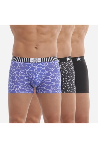 3 boxers  Vibes - Preto e azul  - 