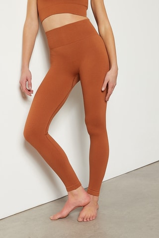 Leggings de cintura subida Loungewear Castanho - Etam
