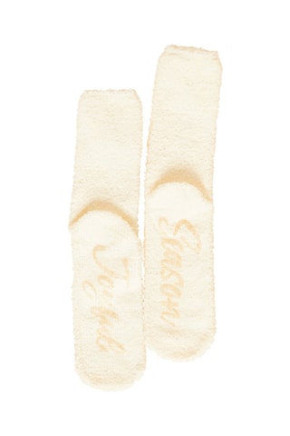 Meias com orelhas Xmas House Cru