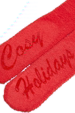 Meias antiderrapantes Noel Box Red - Vermelho - Etam