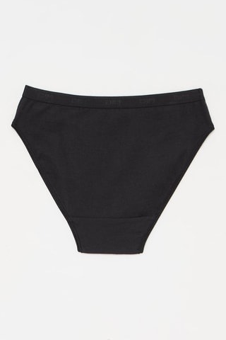 2 cuecas cintura subida maxi em algodão biológico - Preto e branco - 