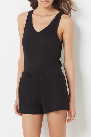 Calções de pijama em linho Zanzibar Preto