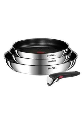 3 Roestvrijstalen Koekenpannen en 1 Afneembare Steel Ingenio Emotion - 22 / 24 / 28 cm