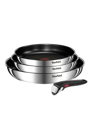 3 Roestvrijstalen Koekenpannen en 1 Afneembare Steel Ingenio Emotion - 22 / 24 / 28 cm