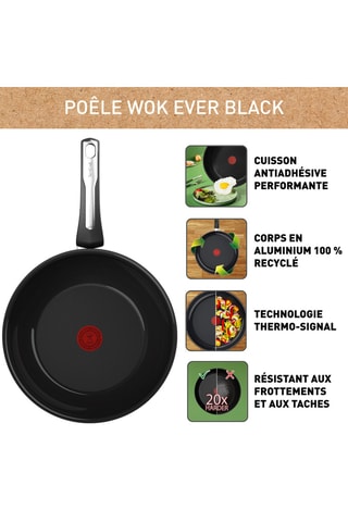 Wok en céramique Ever Black - 28 cm