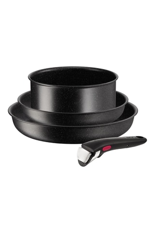 Batterie de cuisine Ingenio Darkstone - 4 pièces - Manche amovible