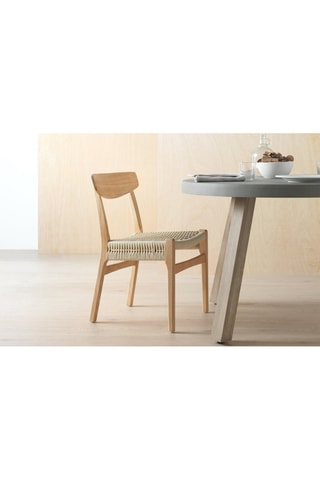 4 sillas de madera de caucho maciza - 46 x 77 x 50 cm