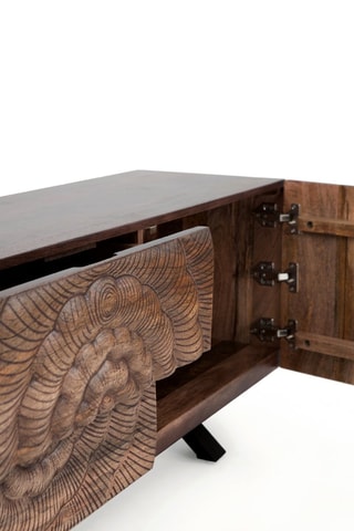 Mueble de TV de 2 puertas de mango - 180 x 38 x 50 cm