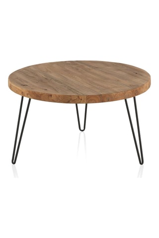 Table basse en bois d'orme ancien - 37 x 71 x 71 cm