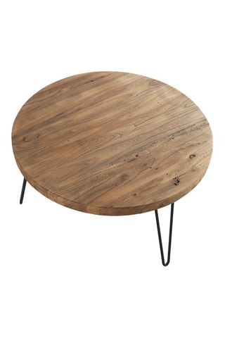 Table basse en bois d'orme ancien - 37 x 71 x 71 cm
