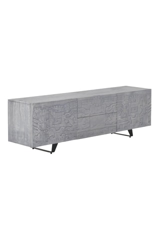 Mueble de TV de 2 puertas de mango - 160 x 50 x 38 cm