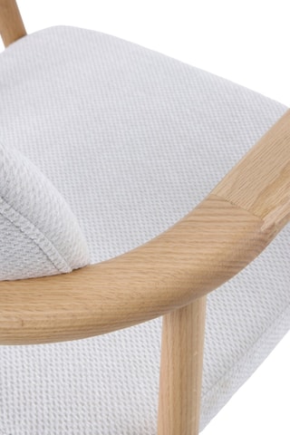 4 sillones de roble - Blanco - Tela de felpa