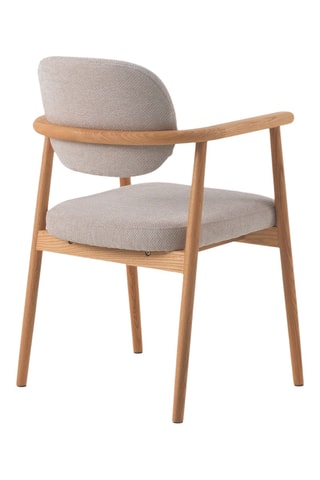 4 sillones de roble - Beige - Tela de felpa