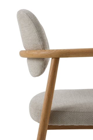 4 sillones de roble - Beige - Tela de felpa