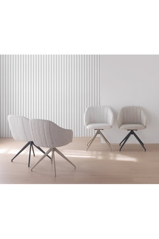 4 sillones giratorios - Beige - Tela de felpa