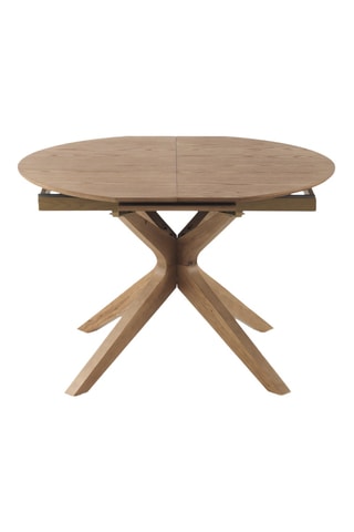 Mesa de comedor extensible de fresno y cerámica - 120/160 cm