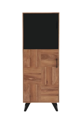Estantería de 2 puertas de madera de acacia maciza - 60 x 164 x 40 cm