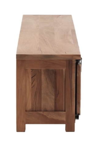 Mueble de TV de 2 cajones de madera de acacia - 160 x 51 x 40 cm