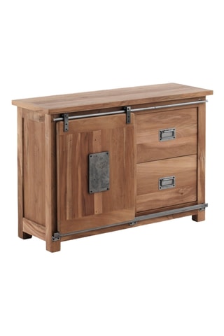 Cómoda de 2 cajones de madera de acacia - 115 x 81 x 40 cm