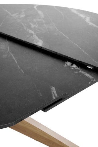 Mesa de comedor extensible de fresno y cerámica - 120/160 x 77 cm