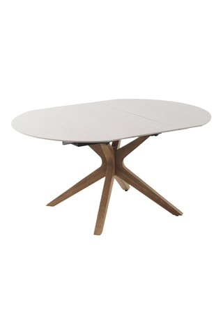 Mesa de comedor extensible de fresno y cerámica - 120/160 x 77 cm