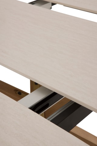 Mesa de comedor extensible de fresno y cerámica - 120/160 x 77 cm