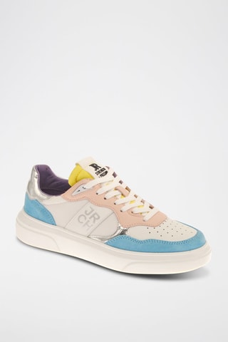 Zapatillas de nobuk - Celeste y blanco