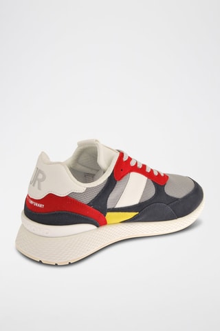 Zapatillas de nobuk - Azul marino y rojo