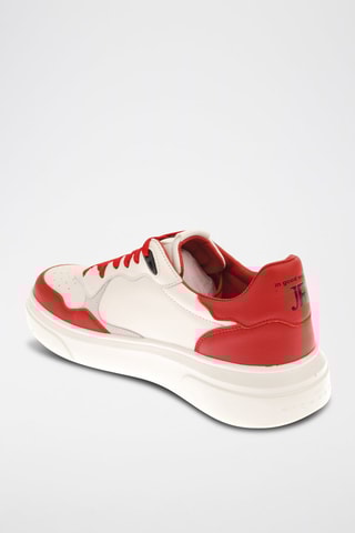 Zapatillas de piel - Rojo y blanco