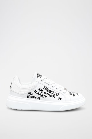 Zapatillas de piel - Blanco y negro